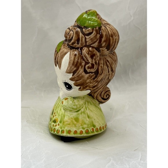 Josef Originals November Birthday Girl Figurine Big Eyes Green Dress - Picture 2 of 6